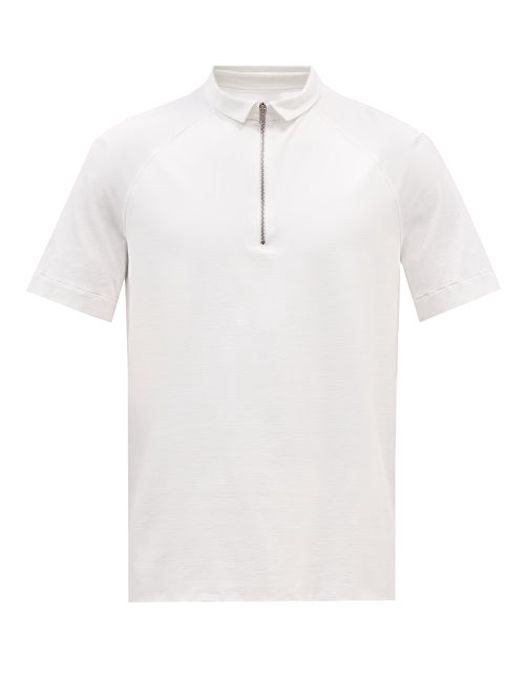 Jacques - Zipped Jersey Polo Shirt - Mens - White
