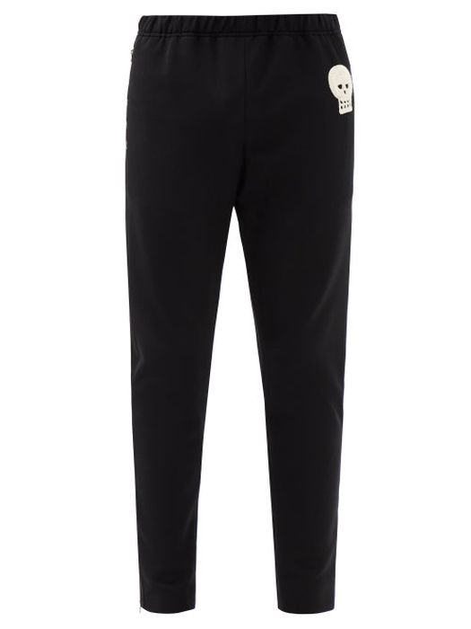 Alexander Mcqueen - Skull-patch Cotton-twill Trousers - Mens - Black