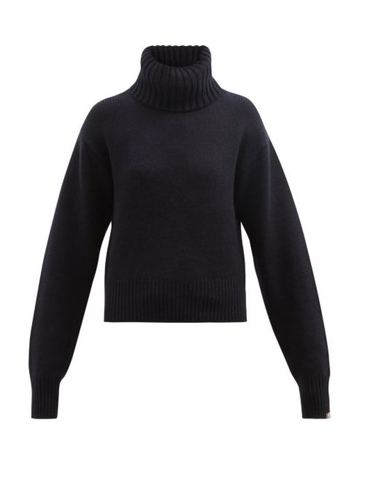 Extreme Cashmere - No.188 Happy Roll-neck Stretch-cashmere Sweater - Womens - Navy