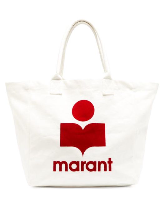 Isabel Marant - Yenky Logo-flocked Cotton-canvas Tote Bag - Womens - White