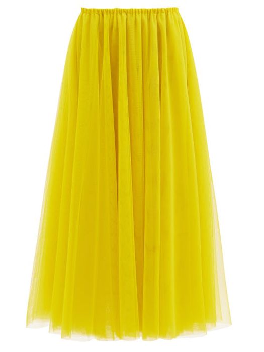 Raey - Recycled Tulle Midi Tutu Skirt - Womens - Yellow