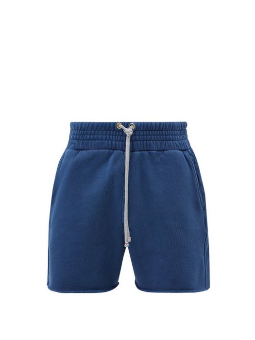 Les Tien - Yacht Brushed-back Cotton Shorts - Mens - Blue