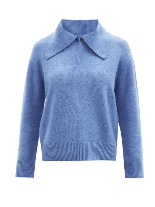 Lisa Yang - Dorothy Point-collar Cashmere Sweater - Womens - Blue