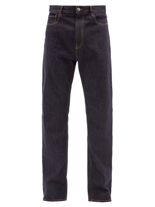 2 Moncler 1952 - Logo-print Straight-leg Denim Jeans - Mens - Navy