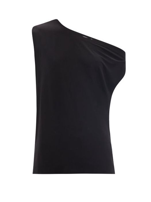 Norma Kamali - Off-the-shoulder Jersey T-shirt - Womens - Black