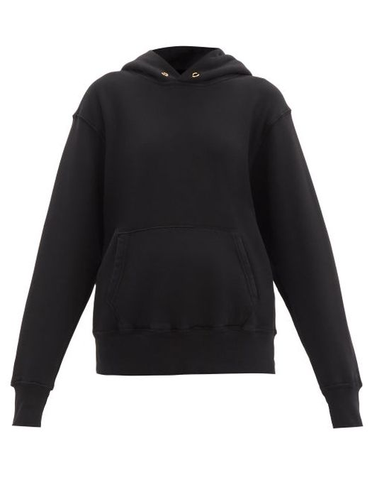 Les Tien - Brushed-back Cotton Hooded Sweatshirt - Womens - Black