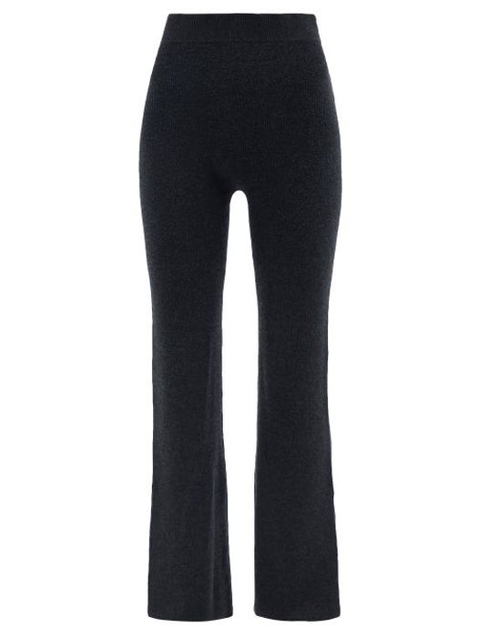 Le Ore - Lodi Ribbed-knit Trousers - Womens - Dark Grey