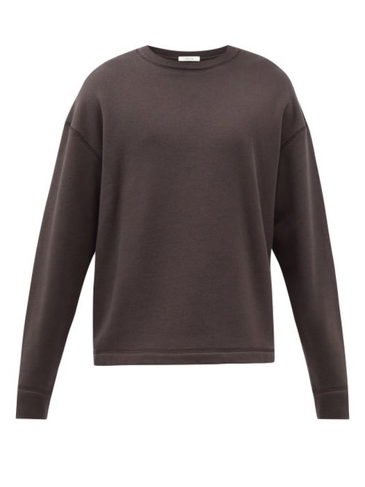 The Row - Dresda Organic-cotton Jersey Sweatshirt - Mens - Dark Brown