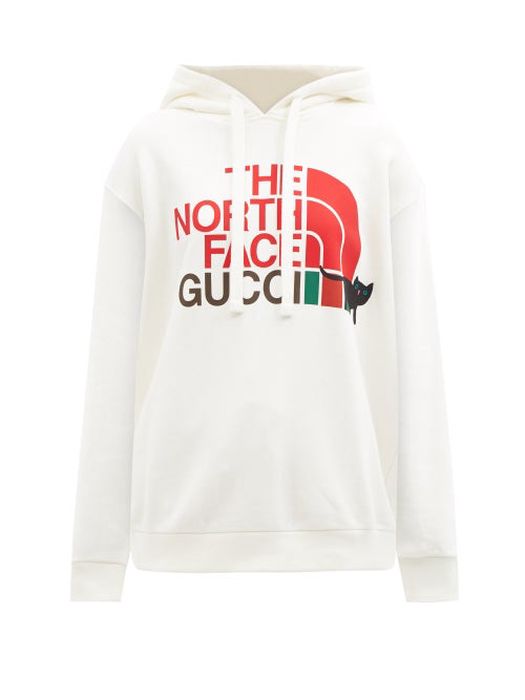 Gucci - X The North Face Logo-print Hooded Sweatshirt - Womens - Ivory