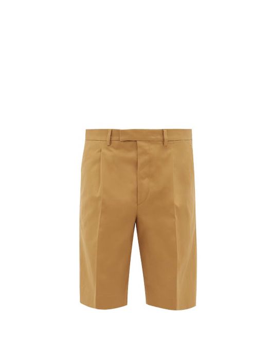 Prada - Cotton-twill Chino Shorts - Mens - Camel
