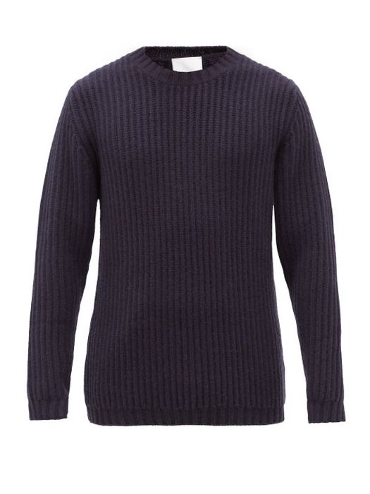 Allude - Ribbed-knit Cashmere Sweater - Mens - Dark Navy