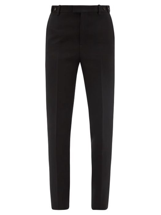 Bottega Veneta - High-rise Grain-de-poudre Straight-leg Trousers - Womens - Black