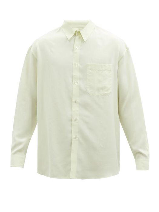 Lemaire - Patch-pocket Silk Shirt - Mens - Yellow