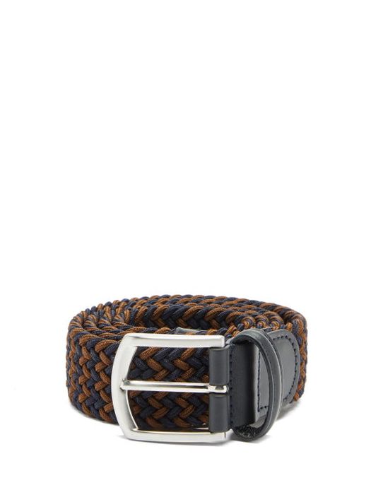Anderson's - Woven Elasticated Belt - Mens - Navy/dk Olive