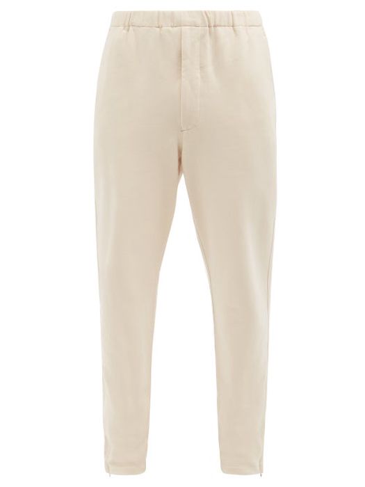 Auralee - Zipped-cuff Cotton-jersey Track Pants - Mens - Cream