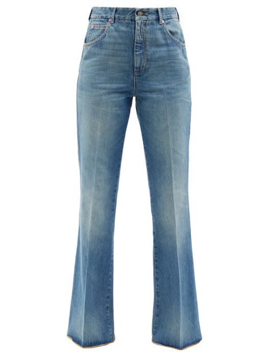 Gucci - High-rise Flared-leg Jeans - Womens - Blue