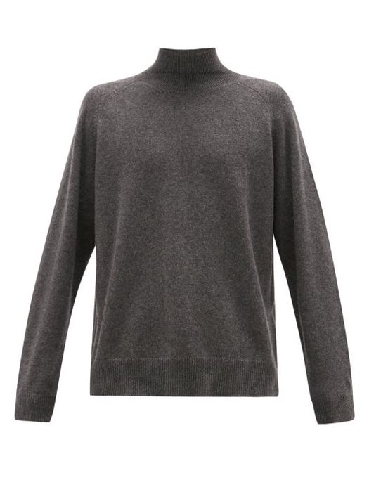 Raey - Loose-fit Funnel-neck Cashmere Sweater - Mens - Charcoal