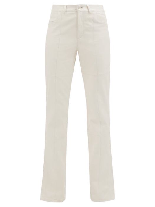 Wandler - Aster Leather Flared-leg Trousers - Womens - Ivory