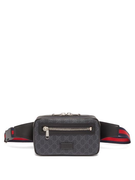 Gucci - GG-jacquard Coated-canvas And Leather Belt Bag - Mens - Black