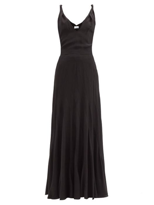 Raey - Multi-seam Twist-strap Silk Dress - Womens - Black