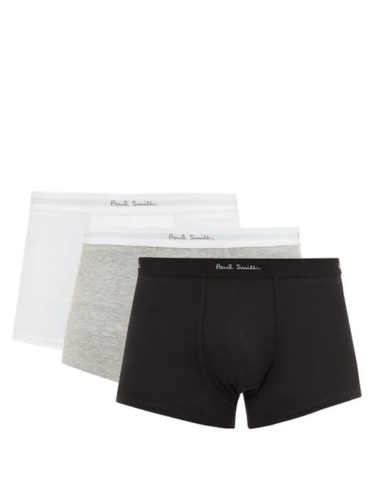 Paul Smith - Pack Of Three Stretch-cotton Jersey Boxer Briefs - Mens - Black Multi