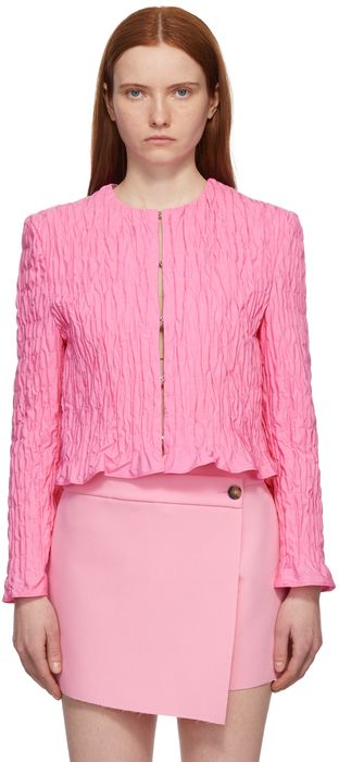 MSGM Pink Ruched Blazer