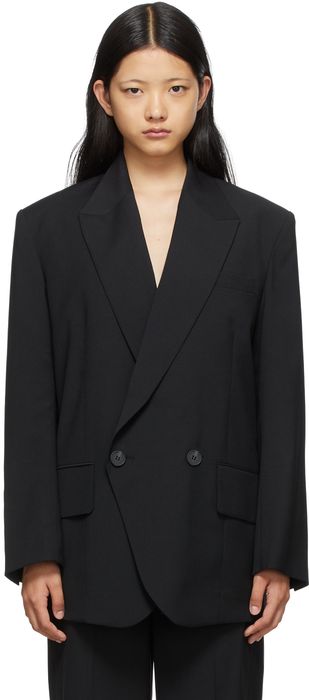 LOW CLASSIC SSENSE Exclusive Black Wool Loose Fit Blazer