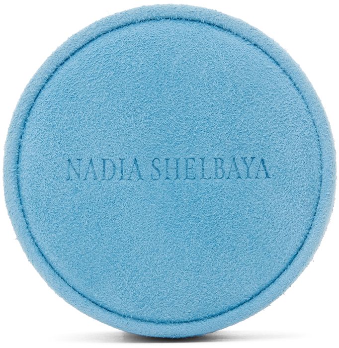 Nadia Shelbaya Blue Suede Ring Jewelry Case