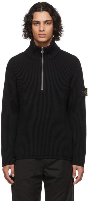 Stone Island Black Half-Zip Sweater