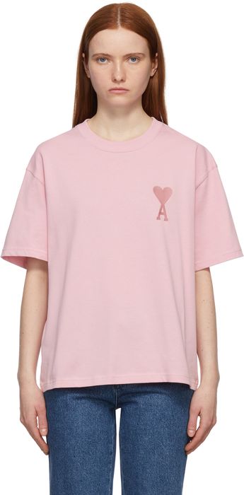 AMI Alexandre Mattiussi Pink Ami de Caur T-Shirt