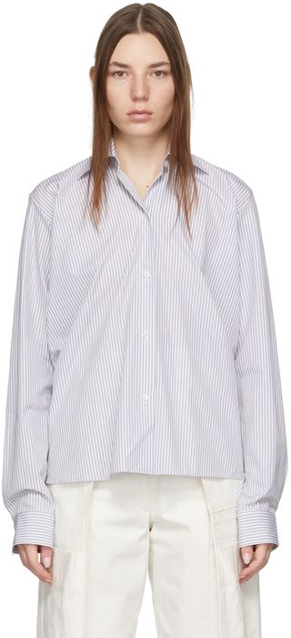 Lemaire White Stripe Tilted Shirt