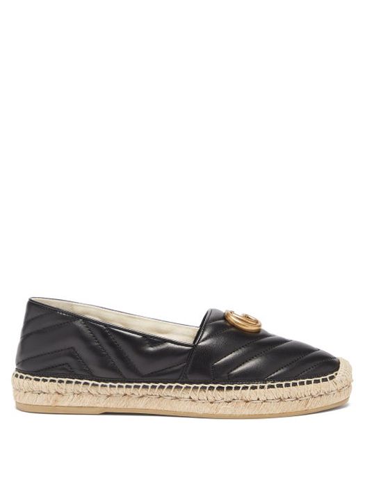 Gucci - GG Matelassé-leather Espadrilles - Womens - Black