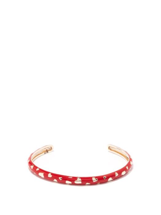 Alison Lou - Amour Enamel & 14kt Gold Cuff - Womens - Red Multi