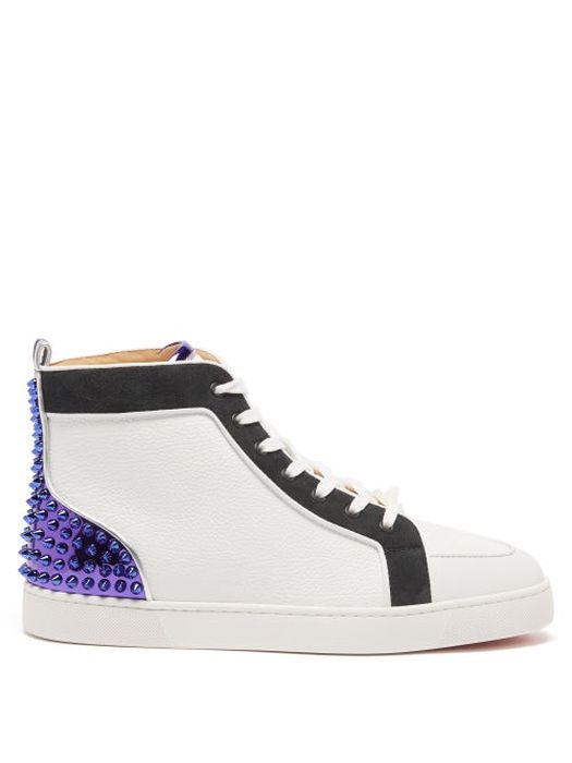 Christian Louboutin - Rantus Spiked Leather High-top Trainers - Mens - White