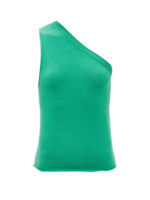 Extreme Cashmere - No.105 Asymmetric Stretch-cashmere Top - Womens - Green