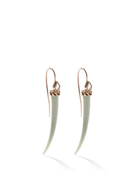Dezso - Deco Jali Topaz & 18kt Rose-gold Earrings - Womens - Cream