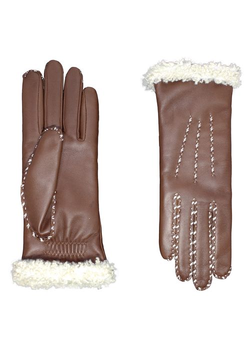Leather Gloves Shearling Cuff