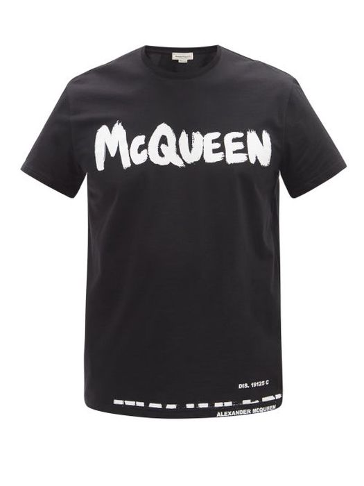 Alexander Mcqueen - Graffiti-logo Cotton-jersey T-shirt - Mens - Black Multi
