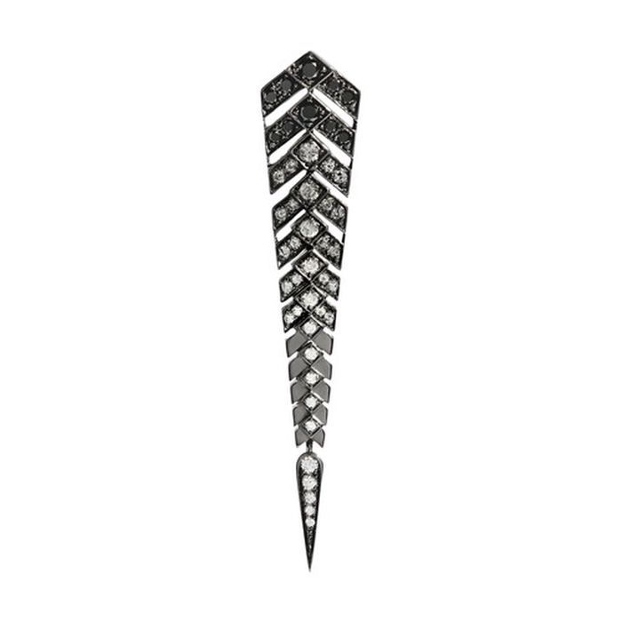 Stairway M gradient & black silver earring