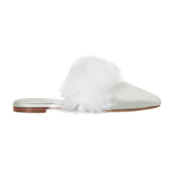 Manon mules with detachable feathers