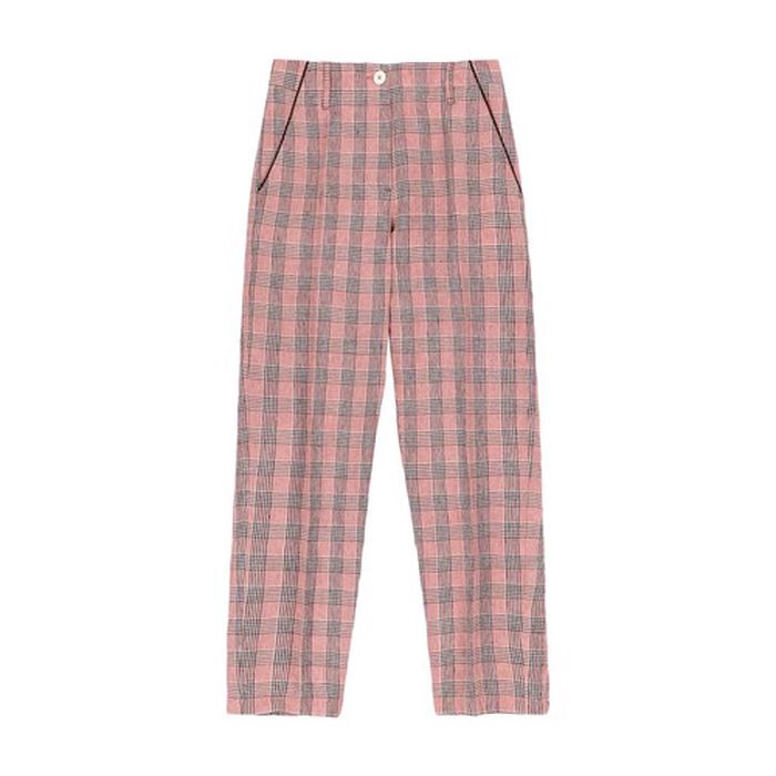 Lira trousers in check yarn-dyed linen