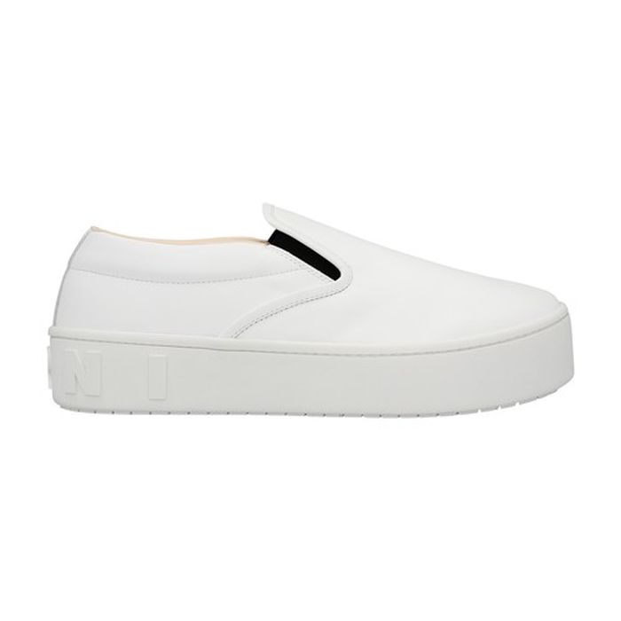 Laceless calfskin leather sneakers