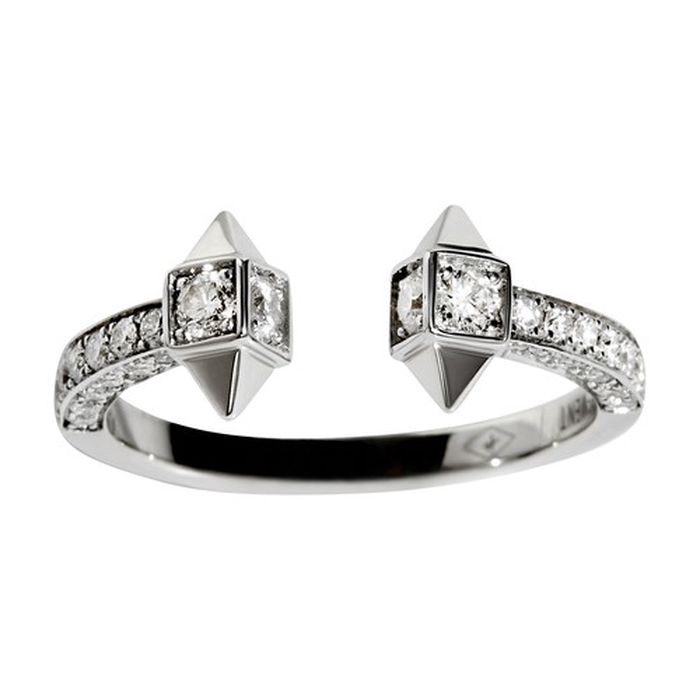Rockaway open diamond & silver ring