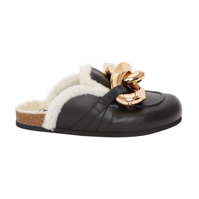 Shearling Chain Loafers Leather