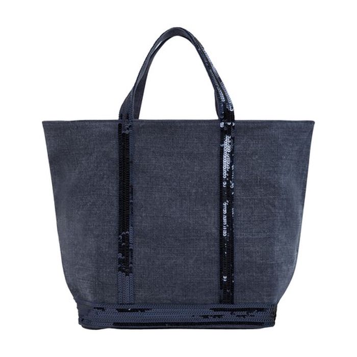 Linen and Sequins M Cabas Tote