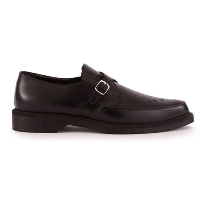 Celine Creepers Brogue Shoes in Calfskin with Detailed Buckles.