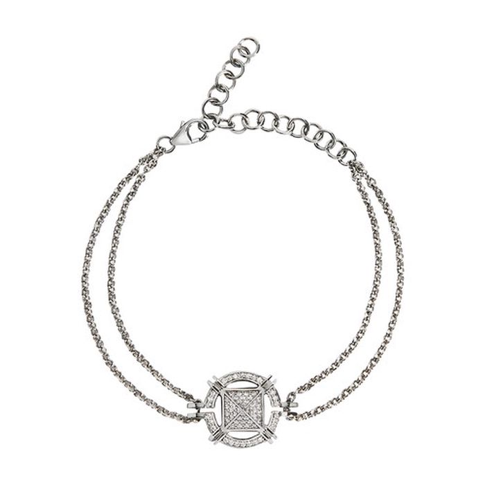 Crossway diamond & silver bracelet