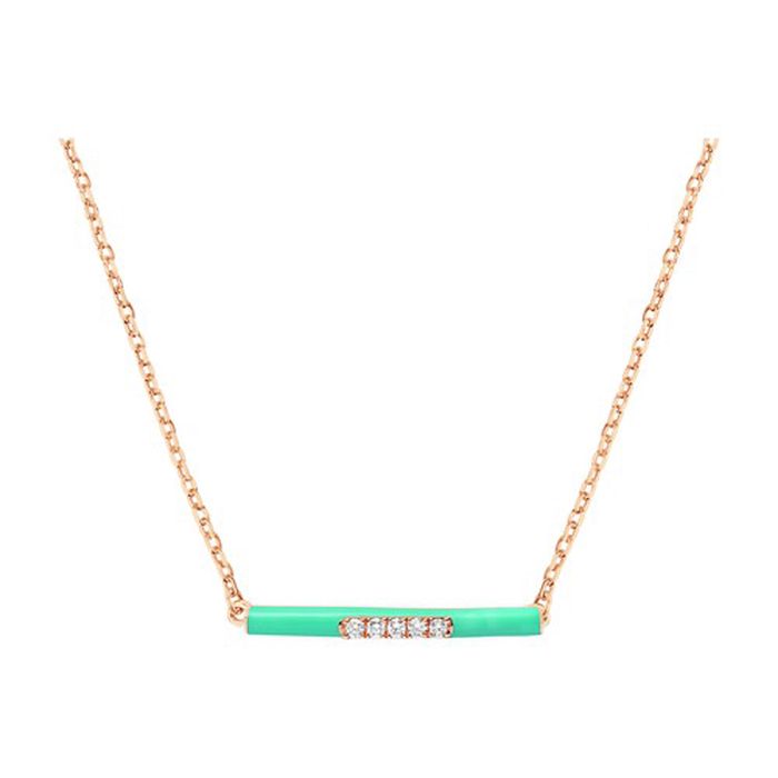 Green enamel necklace