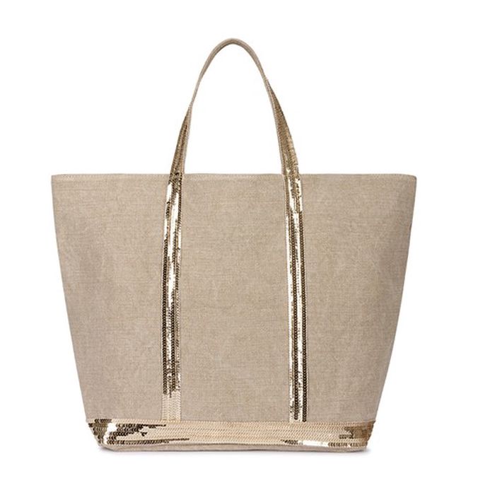 Linen and Sequins L Cabas Tote