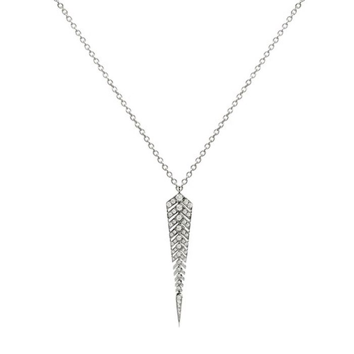 Stairway M diamond & silver necklace